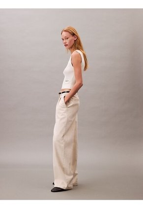 Saco Blanco Tejido Sin Mangas Con Cuello Redondo Calvin Klein