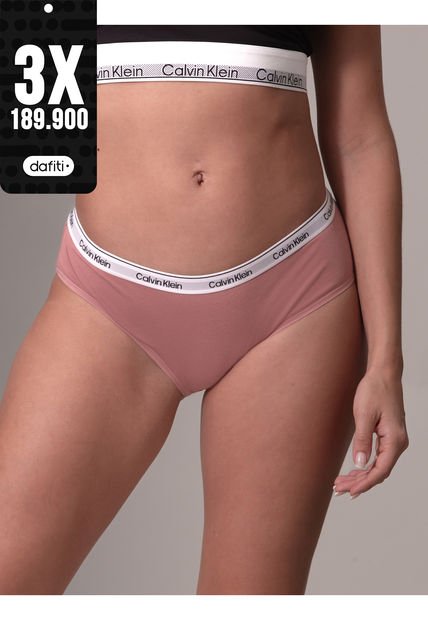 Pantie Rosado Tipo Hipster - Modern Logo Calvin Klein
