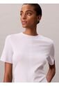 Camiseta Blanca De Manga Corta Con Logo Estampado Manuscrito Calvin Klein de Calvin Klein