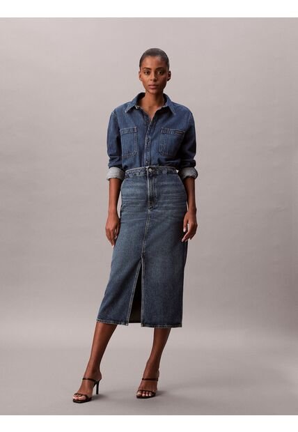 Falda Azul Denim Con Efecto Teñido Carpenter Calvin Klein