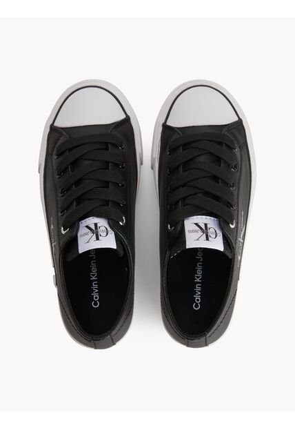 Tenis Bajas Con Logo Niño Negro Calvin Klein