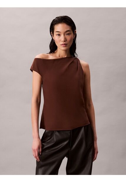 Top Café Asimétrico De Crepé Calvin Klein