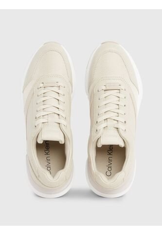 Tenis Gris Runner Lace Up Con Monograma Calvin Klein Calvin Klein