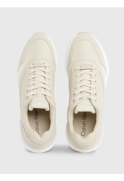 Tenis Gris Runner Lace Up Con Monograma Calvin Klein