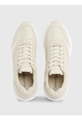 Tenis Gris Runner Lace Up Con Monograma Calvin Klein