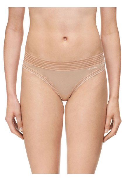 Pantie Modal Tanga Mujer Beige Calvin Klein