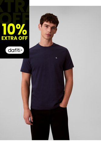 Camiseta Azul Con Micro Monograma Bordado Calvin Klein Calvin Klein