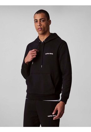 Buzo Negro De Felpa Con Logotipo Bordado Calvin Klein