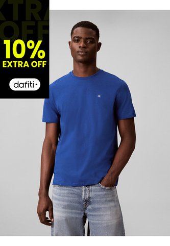 Camiseta Azul Con Micro Monograma Bordado Calvin Klein Calvin Klein