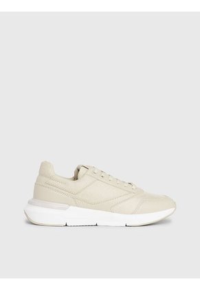Tenis Gris Runner Lace Up Con Monograma Calvin Klein