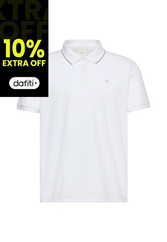 Polo Blanco De Manga Corta En Tejido Piqué Calvin Klein Calvin Klein