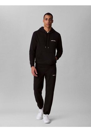 Buzo Negro De Felpa Con Logotipo Bordado Calvin Klein