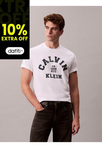 Camiseta Blanca Con Gráfico De Logo Calvin Klein Calvin Klein