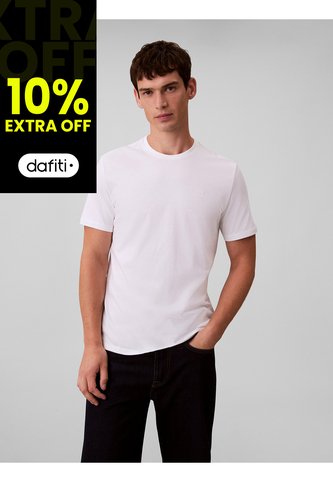 Camiseta Blanca Con Micro Monograma Bordado Calvin Klein Calvin Klein