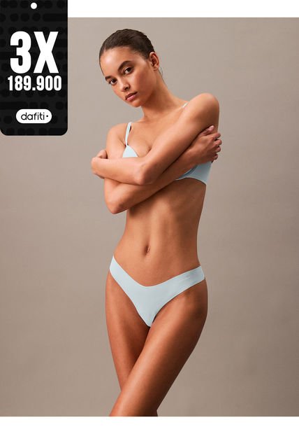 Pantie Tipo Tanga Verde - Invisible En Microfibra Calvin Klein