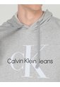 Buzo Gris Con Gorro Y Logo Celeste Calvin Klein de Calvin Klein