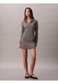 Vestido Gris Polo Acanalado De Manga Larga Calvin Klein de Calvin Klein