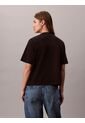Camiseta Negra De Manga Corta Con Logo Bordado En 3D Calvin Klein de Calvin Klein