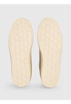Tenis Beige De Cuero Con Logo Lateral Calvin Klein