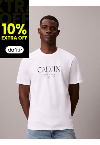 Camiseta Blanca Con Gráfico De Logo Calvin Klein Calvin Klein
