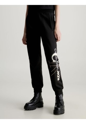 Pantalón Negro De Chándal Con Monograma Calvin Klein Calvin Klein