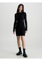 Vestido Con Espalda Abierta De Punto Algodón Mujer Negro Calvin Klein de Calvin Klein