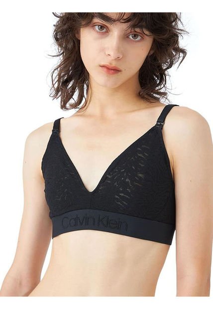 Bralette Negro Triángular Con Broche Delantero Calvin Klein