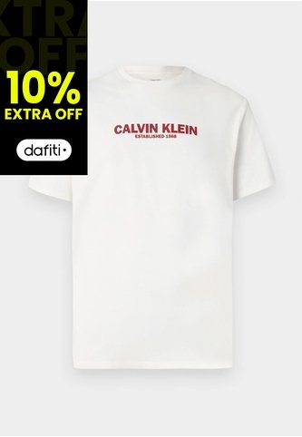 Camiseta Blanca Con Estampado De Logo Calvin Klein Calvin Klein