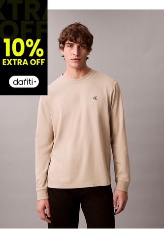 Camiseta Beige De Manga Larga Con Monograma Calvin Klein Calvin Klein