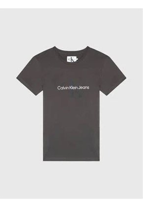 Camiseta Gris De Algodón Con Logo Para Mujer Calvin Klein