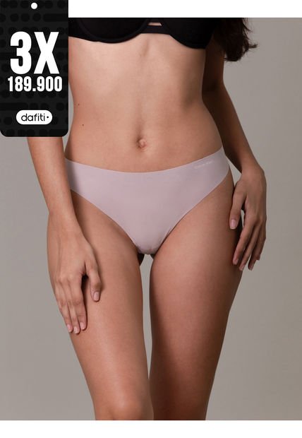 Tanga Morado Invisible Con Logo En El Lateral Calvin Klein