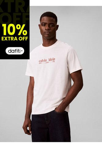 Camiseta Blanca Con Gráfico De Logo Calvin Klein Calvin Klein