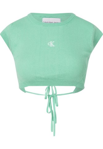 Crop Top Verde De Punto Cropped Con Espalda Abierta Calvin Klein Calvin Klein