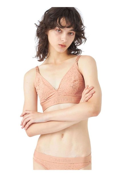 Bralette Pink Triángular Con Broche Delantero Calvin Klein