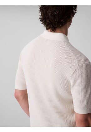 Polo Blanco De Algodón Con Efecto Waffle Calvin Klein