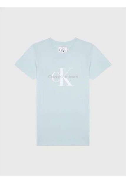 Camiseta Celeste De Algodón Con Logo Para Hombre Calvin Klein