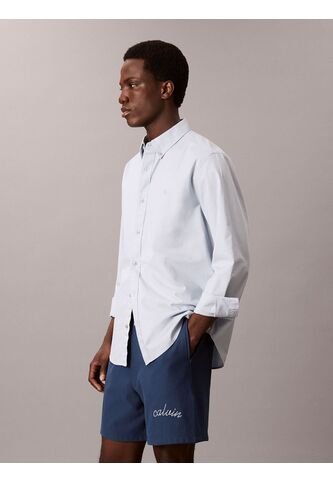 Pantaloneta Azul De Felpa Con Logotipo Bordado Calvin Klein Calvin Klein