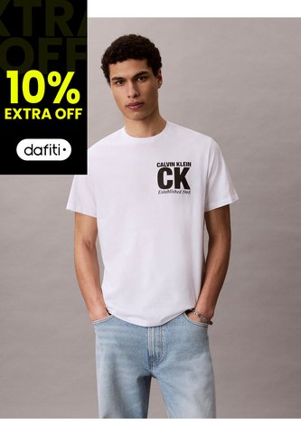 Camiseta Blanca Con Gráfico De Logo Calvin Klein Calvin Klein