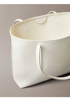 Bolso Blanco Tote Pequeño Con Logo Monograma Con Bolsito Calvin Klein