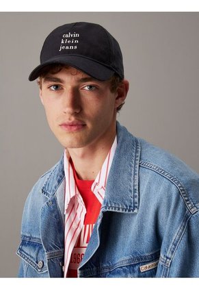 Gorra Negra Logo Graphic Print Baseball Calvin Klein