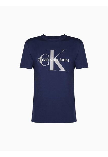 Camiseta Azul Con Monograma Calvin Klein