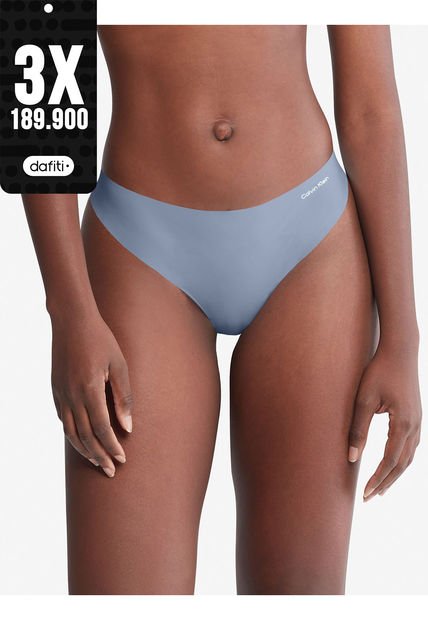 Tanga Gris Invisible Con Logo En El Lateral Calvin Klein