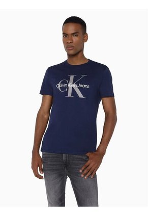 Camiseta Azul Con Monograma Calvin Klein