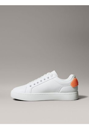 Tenis Blanco Classic Cupsole De Cuero Con Parche Calvin Klein