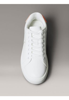 Tenis Blanco Classic Cupsole De Cuero Con Parche Calvin Klein