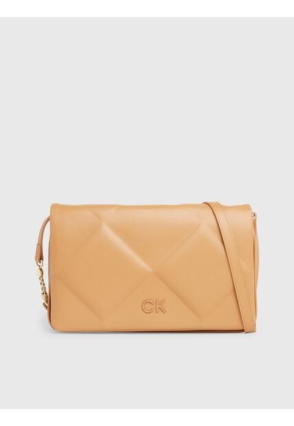 Bolso Beige De Hombro Clutch Acolchado Calvin Klein
