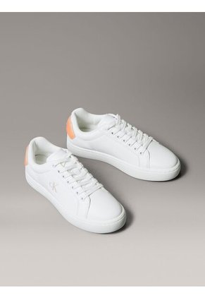 Tenis Blanco Classic Cupsole De Cuero Con Parche Calvin Klein