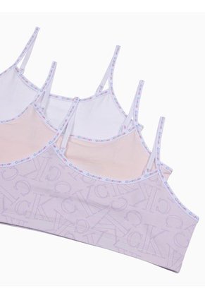 Paquete Lila Niña Lila De 3 Bralette Con Logotipo Calvin Klein