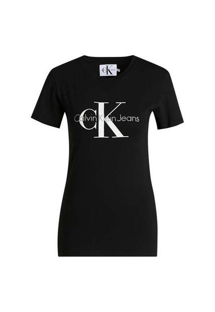 Camiseta Negro De Algodón Con Logo Calvin Klein