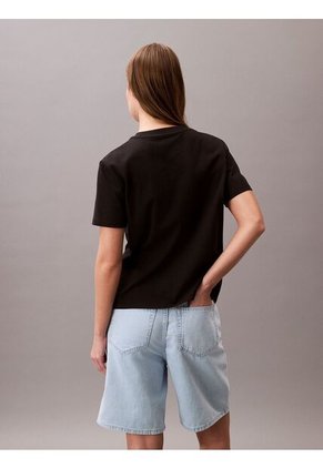 Camiseta Negra Clásica Con Logo Estampado Calvin Klein